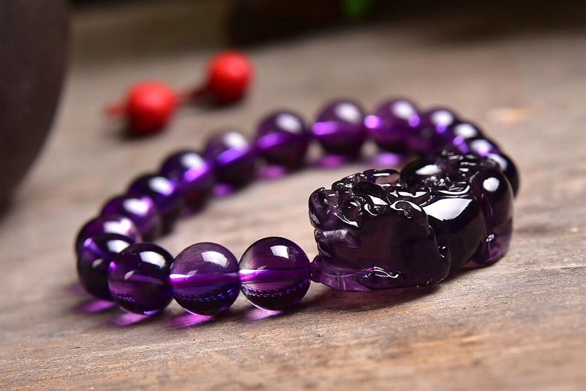 紫色水晶貔貅手鍊