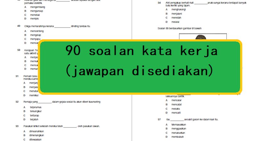 90 soalan kata kerja (jawapan disediakan) - JUSTYOU